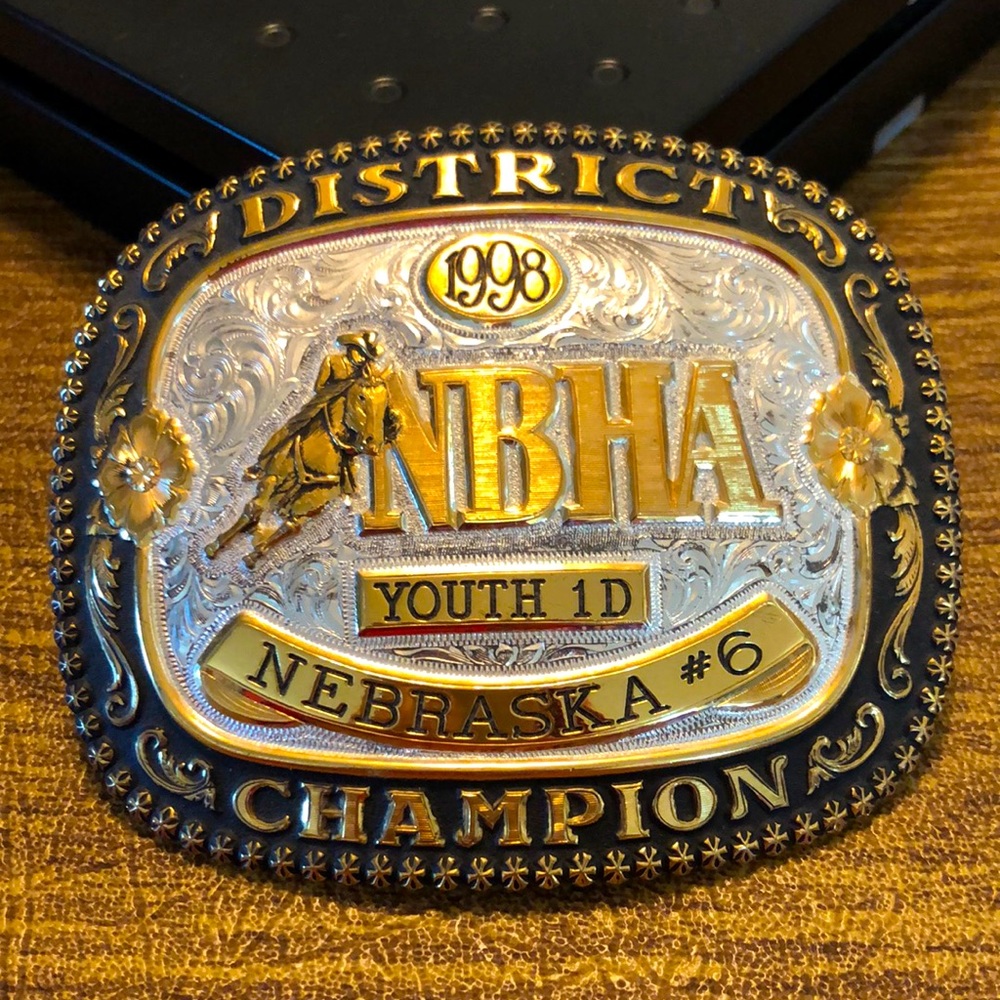 VTG Vintage Gist Bronze NBHA Champion Belt Buckle